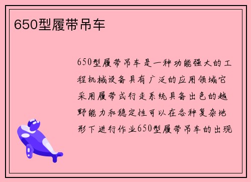 650型履带吊车